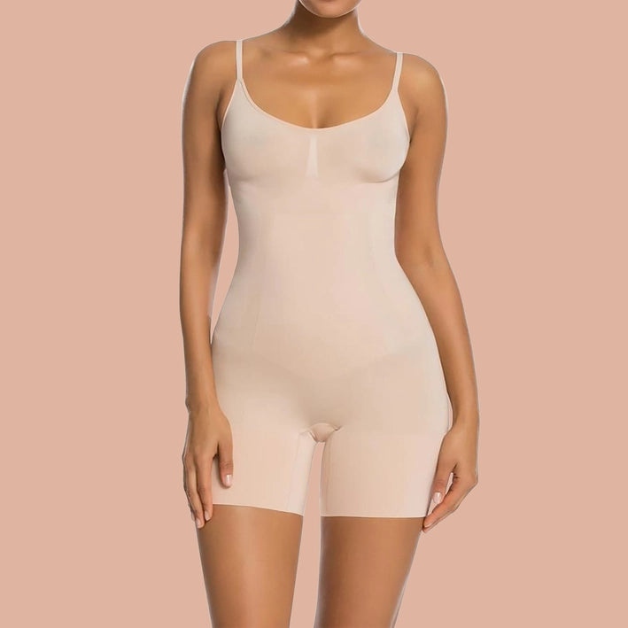 Mid-Thigh Bodysuit Seamless Shapewear For Women