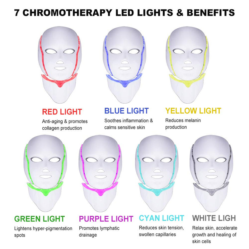 7 Colors LED Photon Therapy Facial Mask